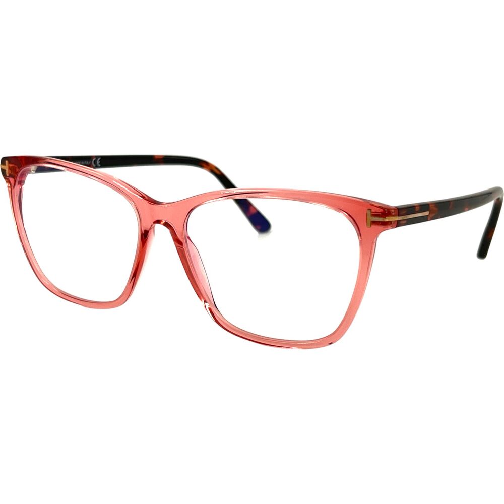 Tom Ford TF5762B Womens Plastic Eyeglass Frame 074 Lt Pink 55-15 Blue Block Lens